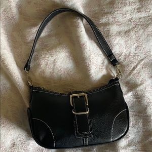 PETA & JAIN vintage black leather shoulder purse
